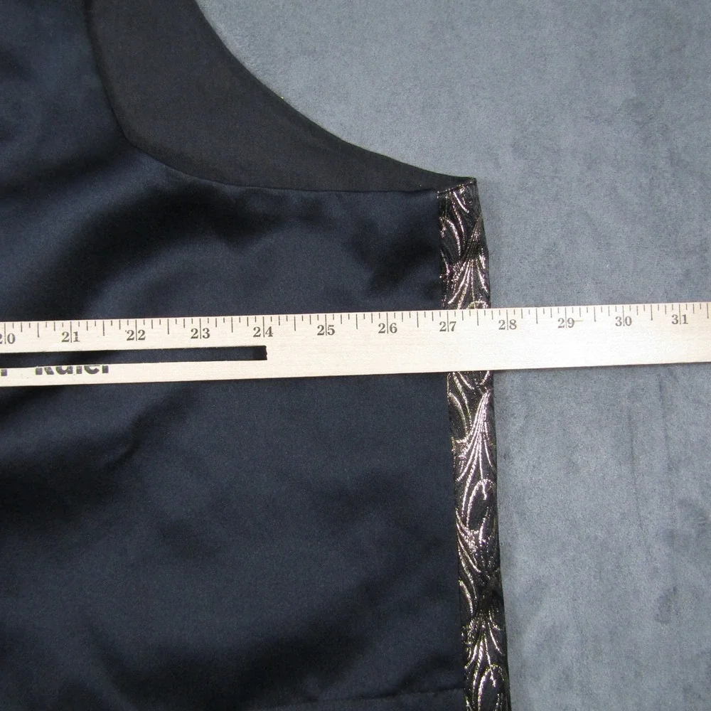 Formal Vest Men 4XL Gold Black Metallic Jacquard Tuxedo Waistcoat Wedding